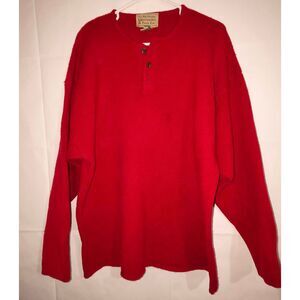 Abercrombie & Fitch Big Sweater pure wool red henley vintage Hong Kong pullover